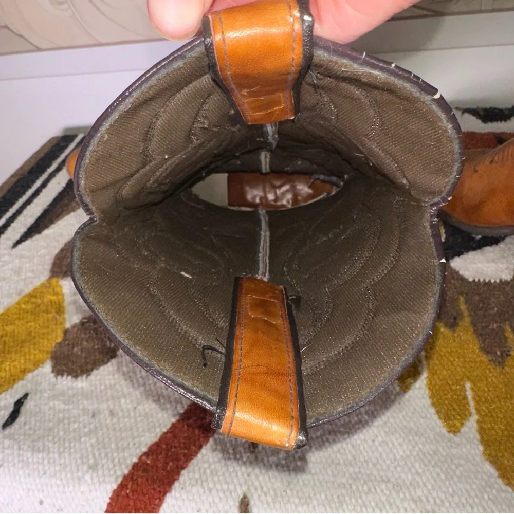 1980's Vintage Kenny Rogers Western Collection Brown Boots Size 6 D Style 70303 - Picture 10 of 11